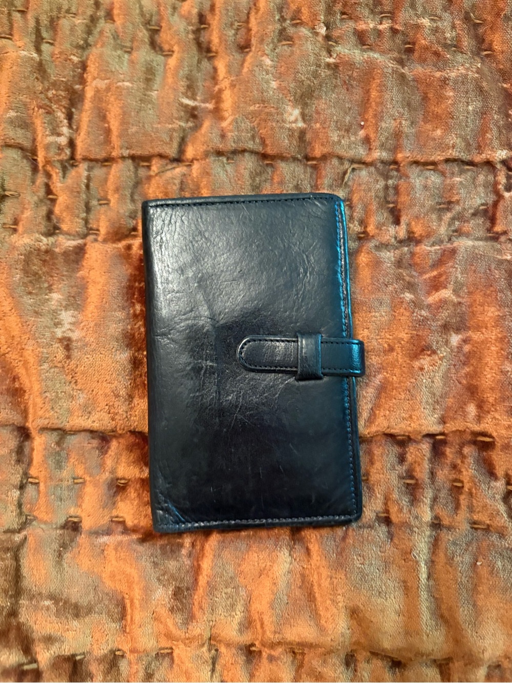 Coach Black Leather Wallet with Snap Closure
